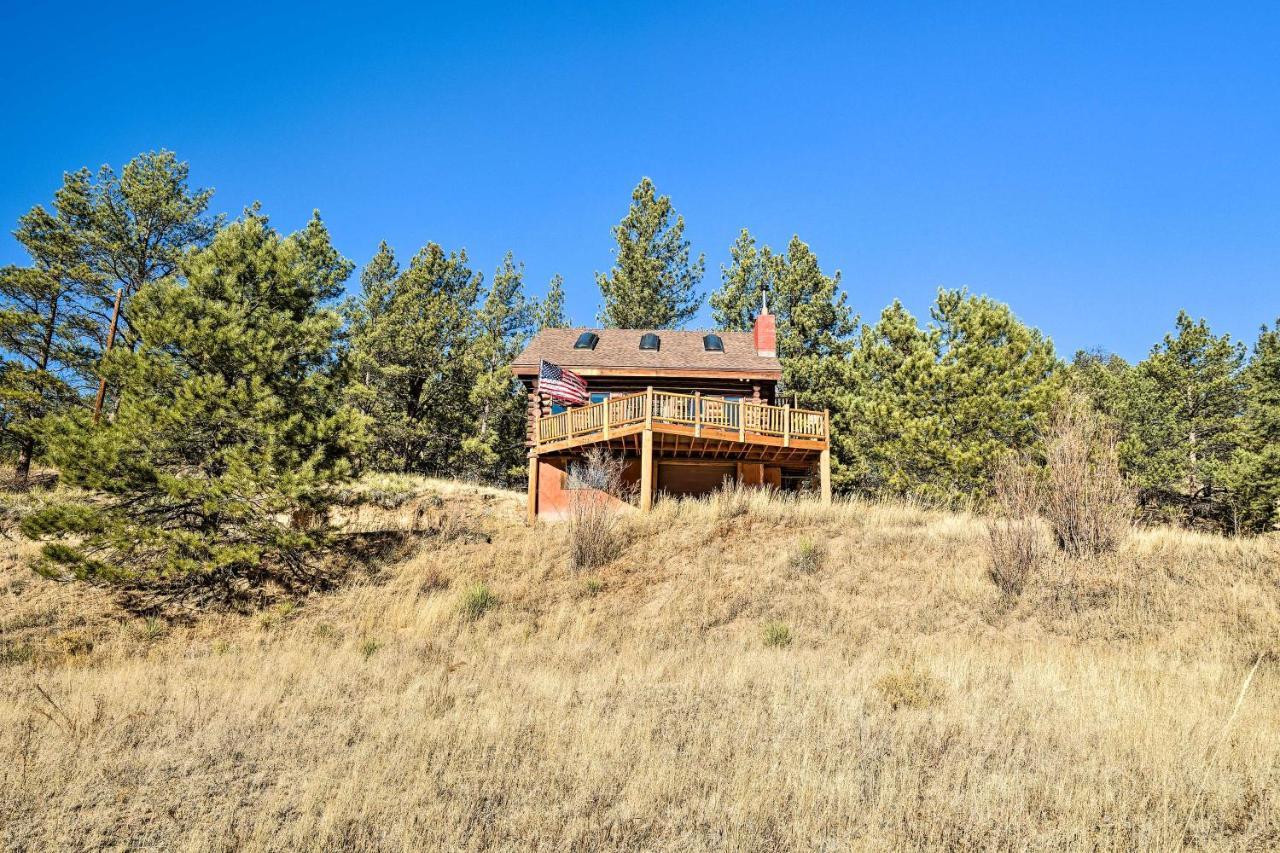 Classic Colorado Log Home With Mountain Views! Florissant المظهر الخارجي الصورة