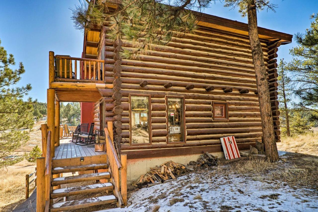 Classic Colorado Log Home With Mountain Views! Florissant المظهر الخارجي الصورة
